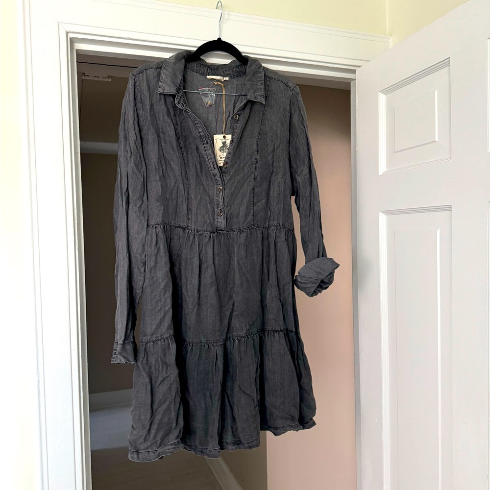 Gray chambray dress